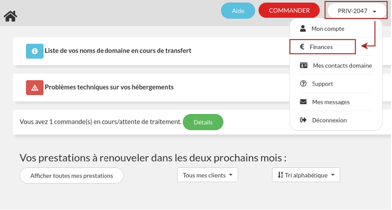 récupérer facture chez Domaine-Achat
